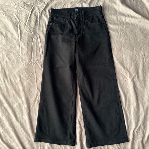 J. Crew Black Wide-Leg Crop Jeans 25 - Picture 3 of 10